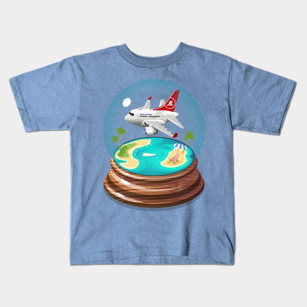 Cartoon Summer Cristal Ball Kids T-Shirt by Mechanik